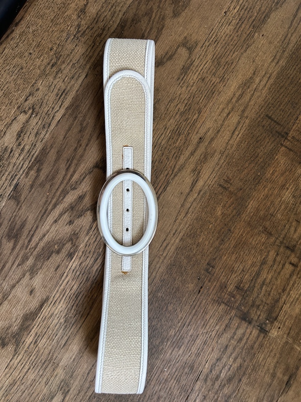 😍 Dolce & Gabbana Woven Belt White Enamel Oval Buckle ✨ - Picture 7 of 7